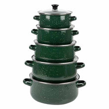 Load image into Gallery viewer, ემალის ქვაბების ნაკრები RUIBEITU 5PCS Green