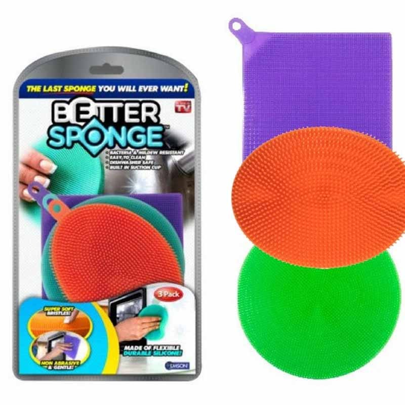 ჭურჭლის სარეცხი ჭილოფების ნაკრები 3 ცალი Better Sponge