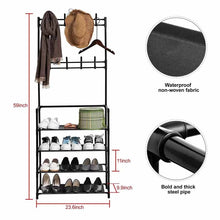 Load image into Gallery viewer, ტანსაცმლის და ფეხსაცმლის დასაორგანიზებელი მეტალის თარო Black
